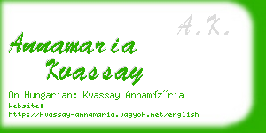annamaria kvassay business card